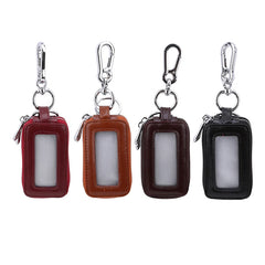 Pu Leather Car Key Holder Double Zipper Square Key Case