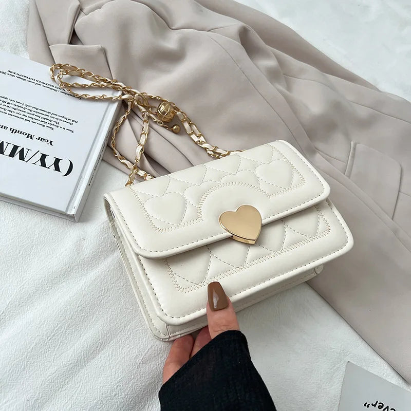 Heart Pattern Chain Shoulder Bag Crossbody Bags For Women