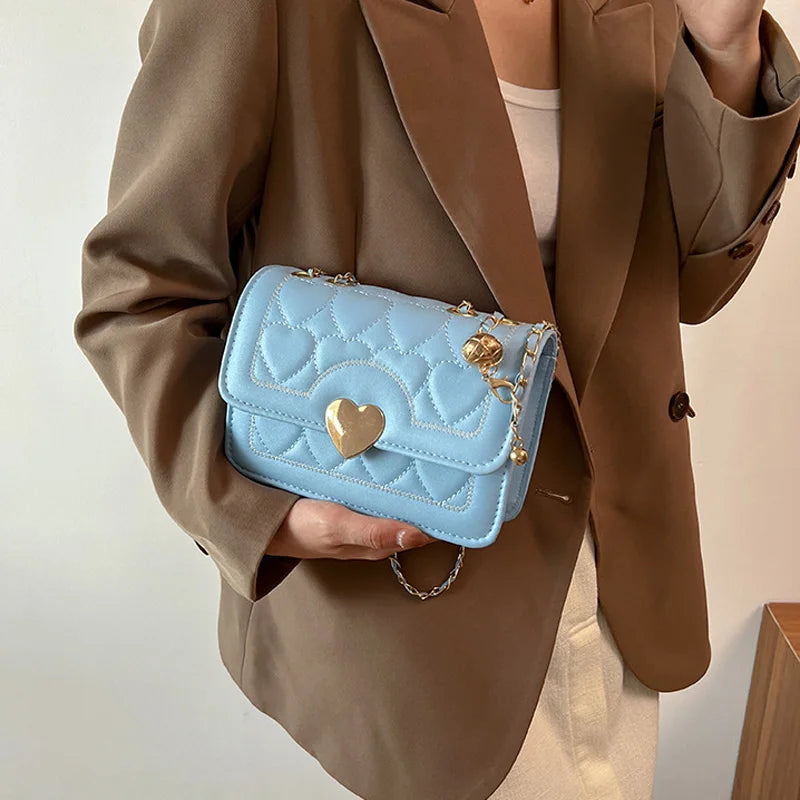 Heart Pattern Chain Shoulder Bag Crossbody Bags For Women