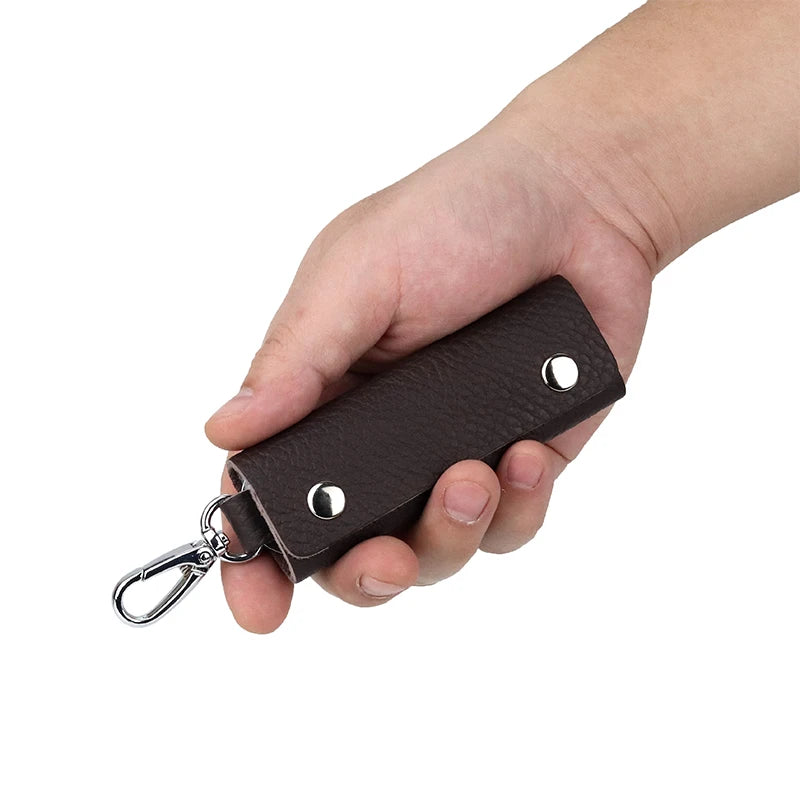 Men Vintage Leather Key Wallet Housekeeper Key Chain