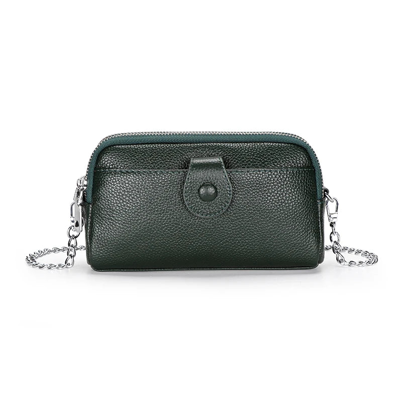 Arrivals Small Handbag Cowhide Double-layer Clutch