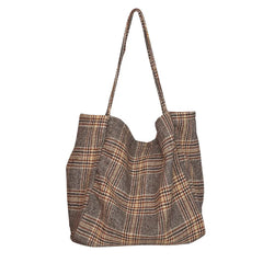 Arrive Women Woolen Canvas Bags Scottish Pattern Vintage Plaid Female Tote Handb