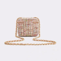 Arrivel Ladies Cloth Crossbody Bag Pink Plaid Grid Checkered Bucket Bag