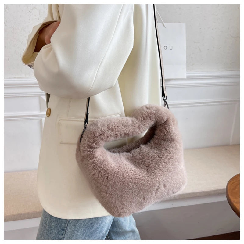 Sweet Womens Plush One Shoulder Handbag