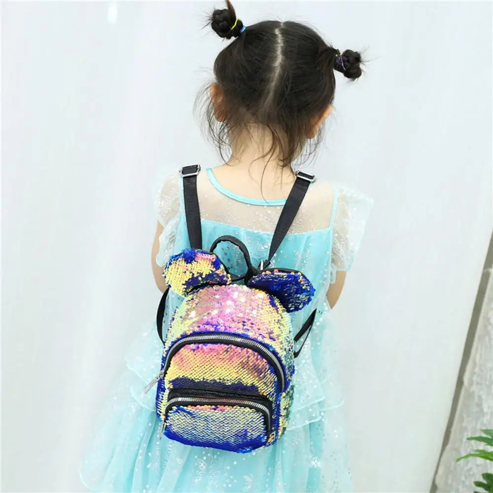 Sequins Mouse Ears Mini Backpack for Baby Girls Kids