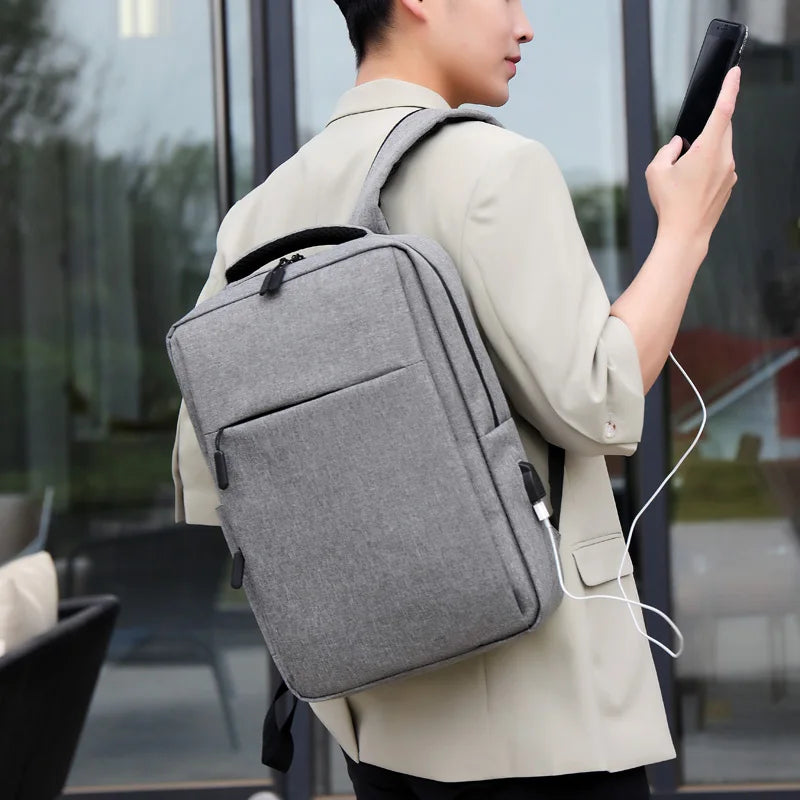 Waterproof Laptop Backpack w/ USB Charging - Men's
