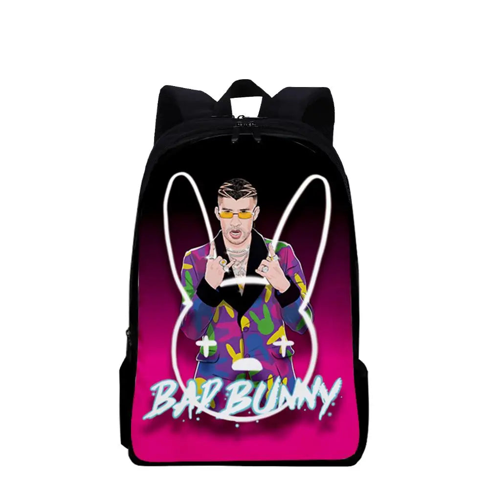 Bad Bunny Backpack Cartoon Anime Waterproof Laptop Backpack