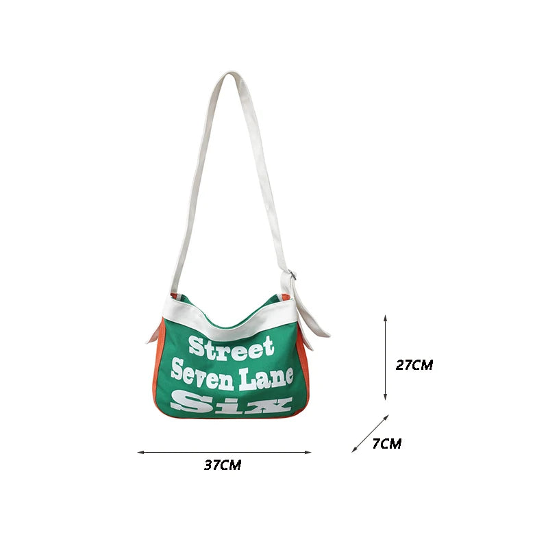 Canvas Small Square Bag Casual Crossbody Messenger Pack Girls Shoulder