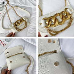 Women Waist Bag Chain Fanny Pack Crossbody Chest Bags Belt Bag