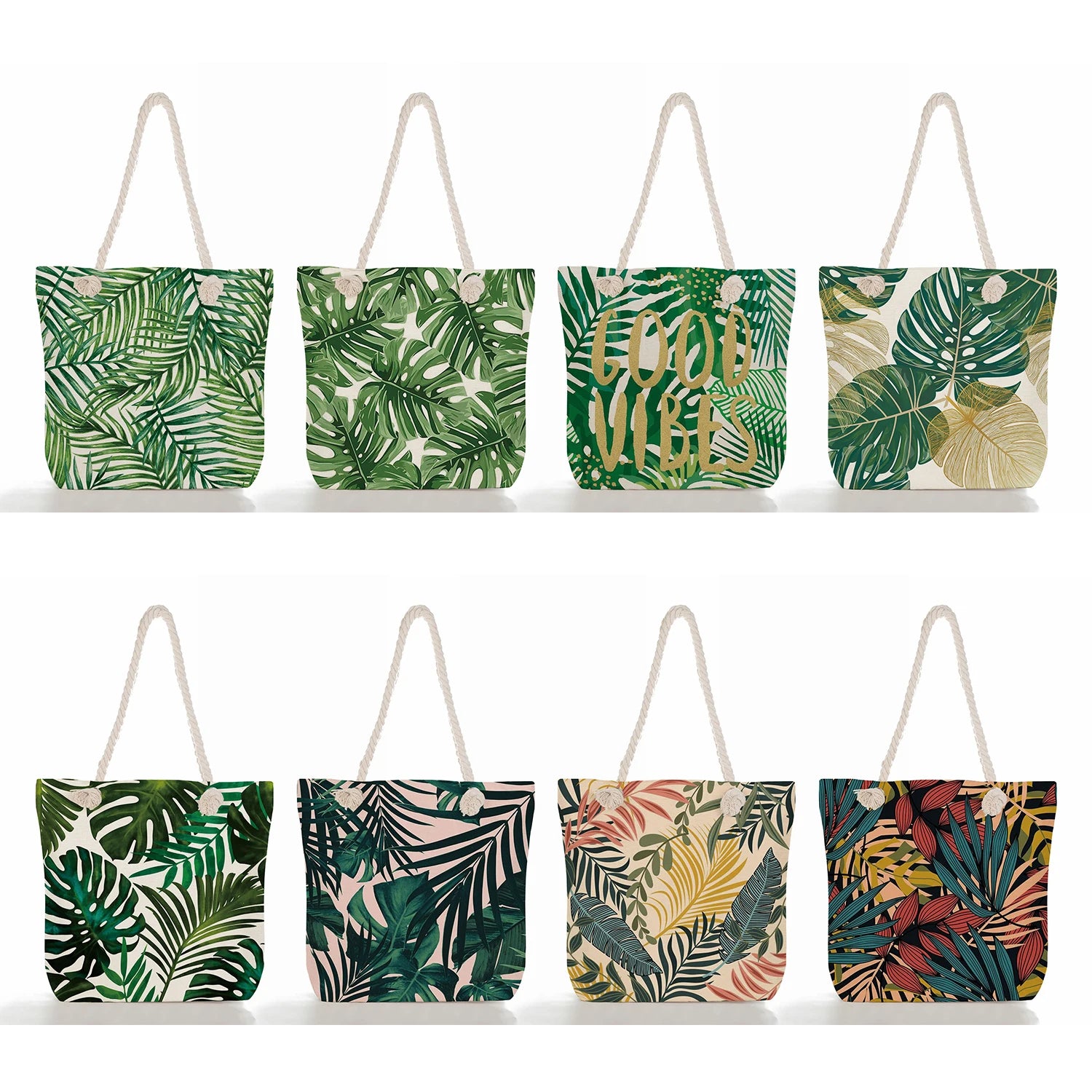 Tropical Palm Large Beach Tote Bag Women Summer Shoulder Bag