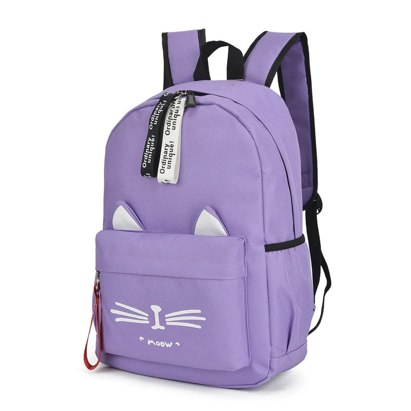 Girls Backpack Cat Ears Student School Bags Boys Kids Mochila Escolar