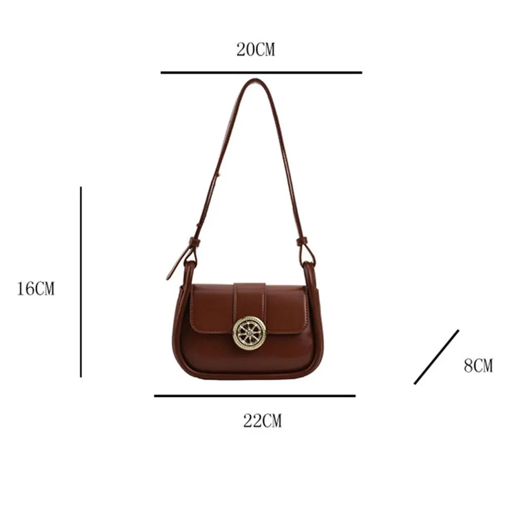 Female Crossbody Leather Bag Underarm Satchels