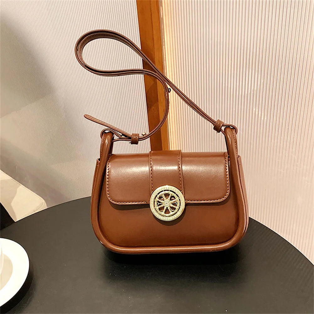 Female Crossbody Leather Bag Underarm Satchels