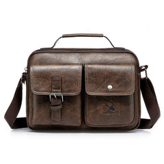 Men PU Leather Shoulder Messenger Bag Vintage Crossbody Tote Waterproof