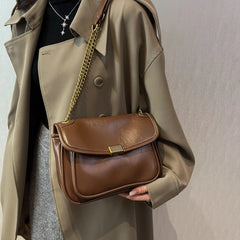 British Vintage Women's Double Chain Cross Body Shoulder Hobo Bags