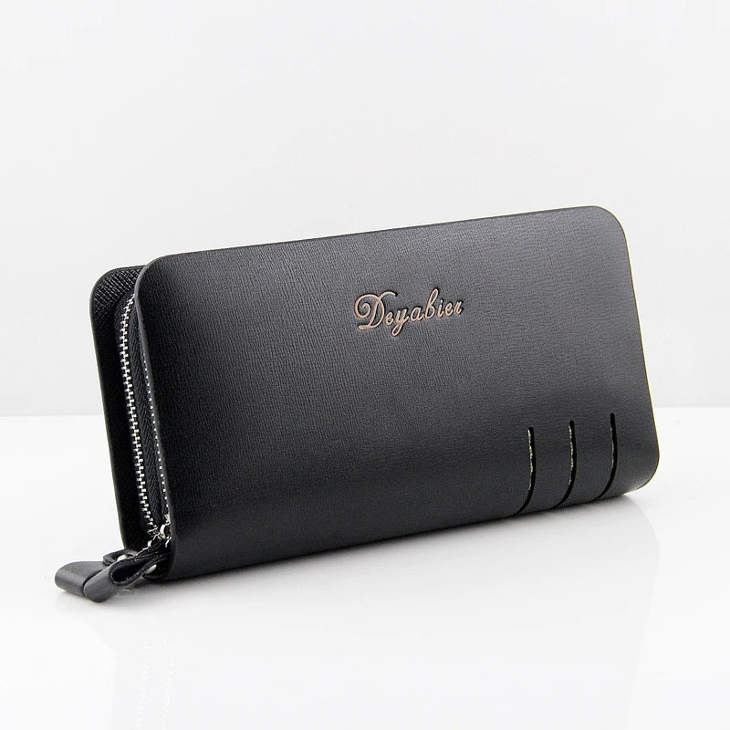 Vintage Long Clutch Men Wallet Plaid Purses Handbags Zipper Male Wallet