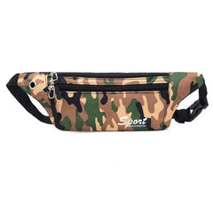 Dark Grain Camo Bum Bag Canvas Fanny Pack Waist Hip Belt Purse