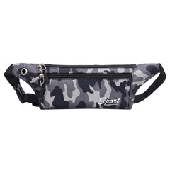 Dark Grain Camo Bum Bag Canvas Fanny Pack Waist Hip Belt Purse