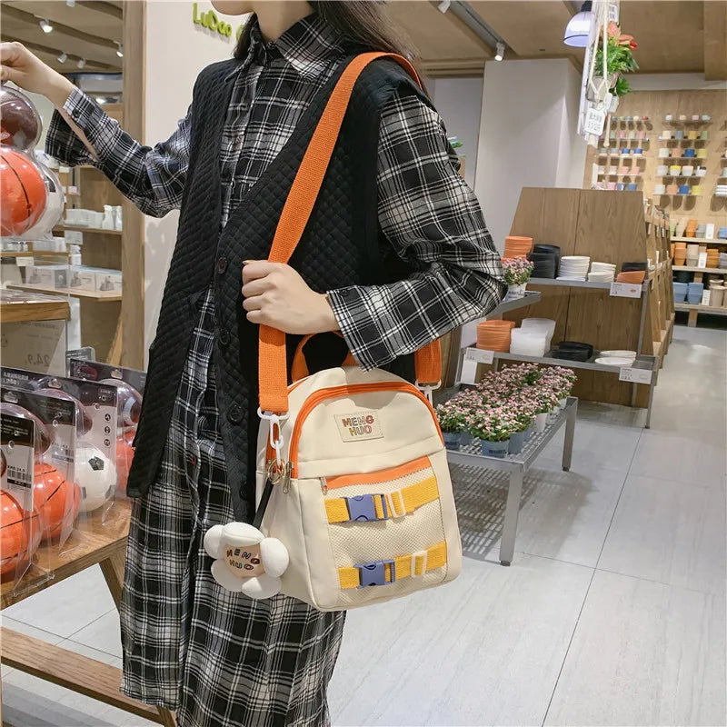 Candy Clip Women Backpacks Waterproof Nylon Schoolbags
