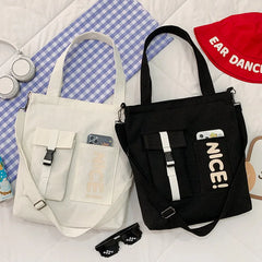 Canvas Bag Female Student Large-capacity Messenger Crossbody
