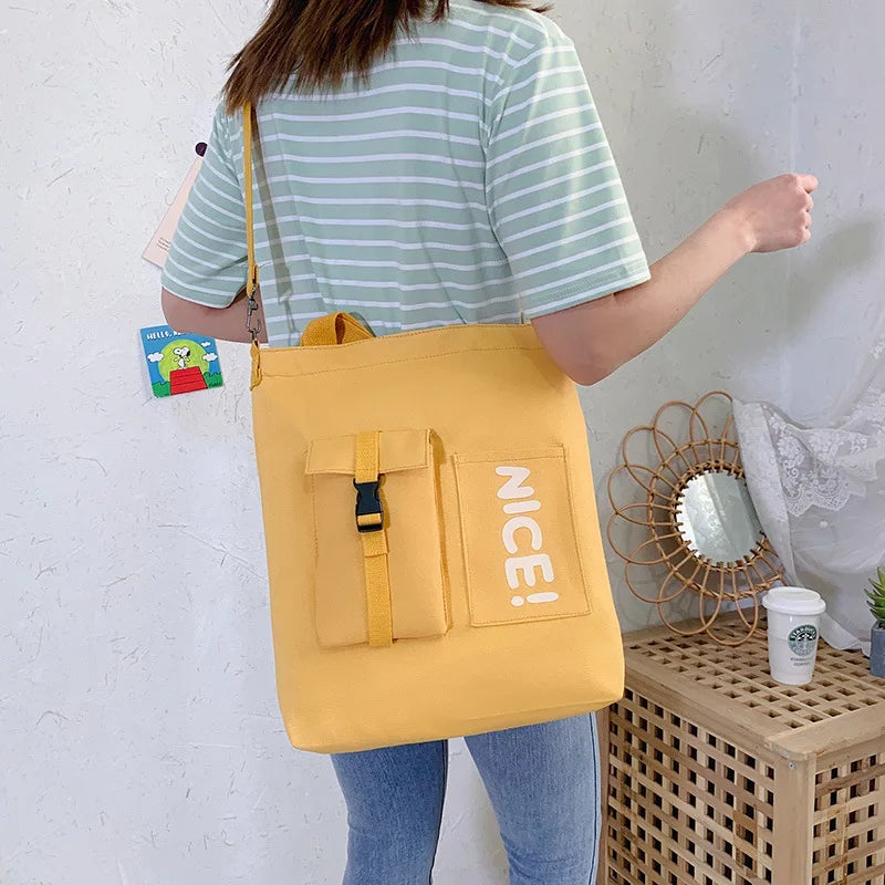Canvas Bag Female Student Large-capacity Messenger Crossbody