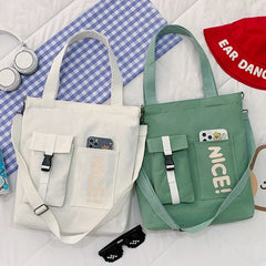 Canvas Bag Female Student Large-capacity Messenger Crossbody