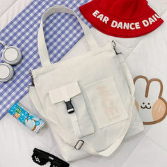 Canvas Bag Female Student Large-capacity Messenger Crossbody