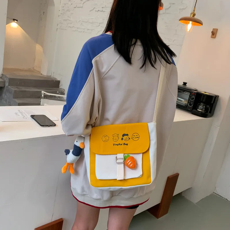 Canvas Women's Tote Bag Large Capacity Single Shoulder Diagonal Bag