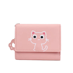 Cat Girls Cartoon Wallet Short Three-fold Women's Wallet