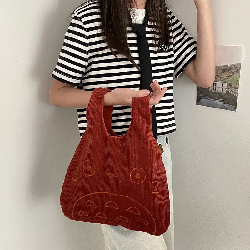 Totoro Embroidery Handbag for Women