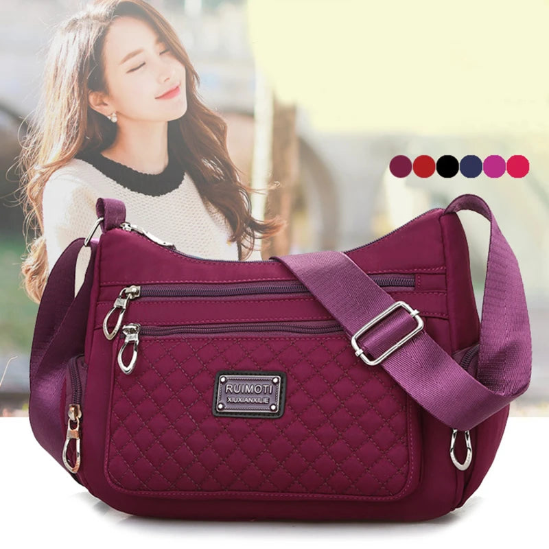 Nylon Waterproof Crossbody Bag Women Messenger Bag Casual Shoulder Bag