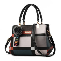 Plaid Shoulder Bag Stitching Crossbody Bags Women Handbag