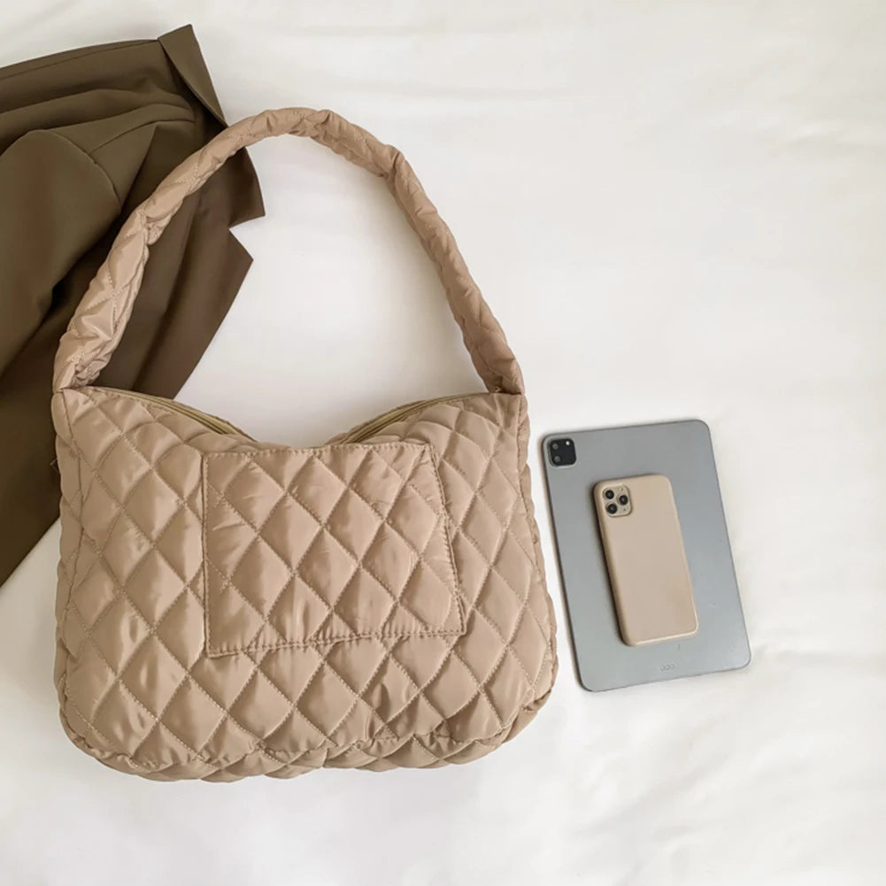 Casual Rhombic Pattern Shoulder Bag for Women