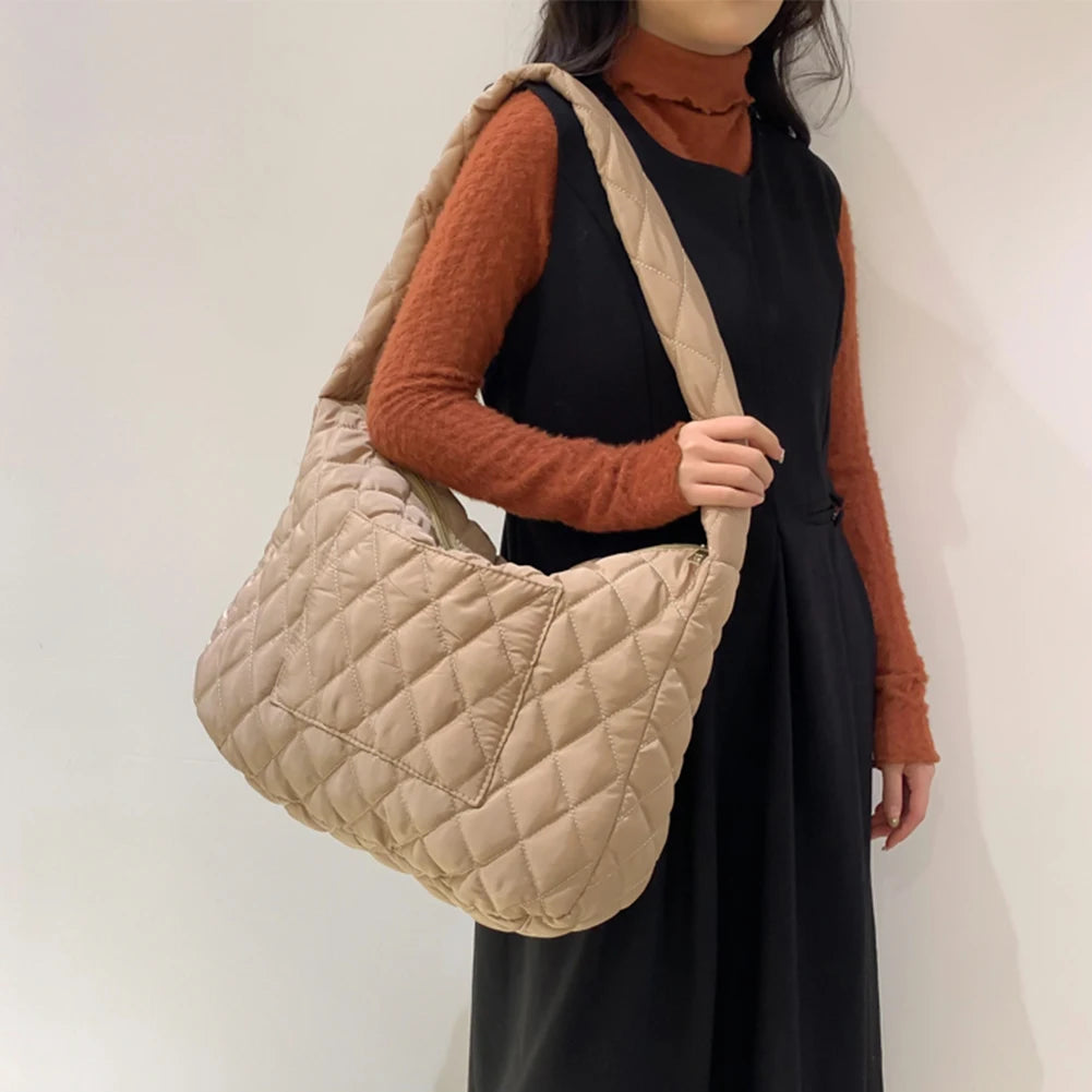 Casual Rhombic Pattern Shoulder Bag for Women