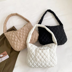 Casual Rhombic Pattern Shoulder Bag for Women