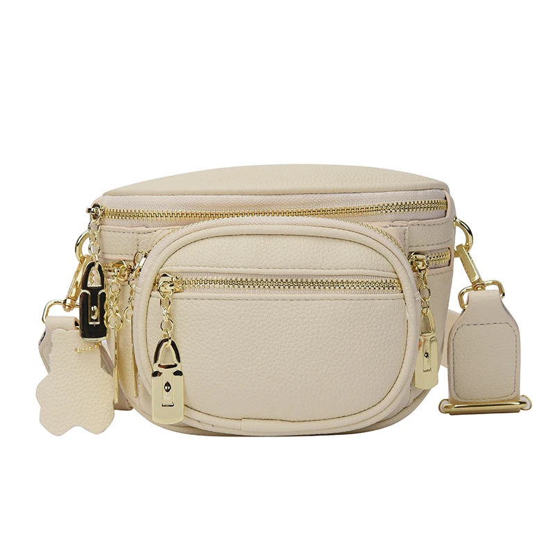 Casual Leather Crossbody Chest Bag for Women Travel Waist Fanny Pack