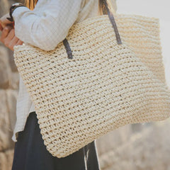 Casual Knitted Straw Rattan Bag Large Shoulder Bags