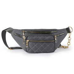 Chain Fanny Pack Women Nylon Waist Bag Chest Pack Mini Female Belt Bags