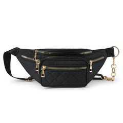 Chain Fanny Pack Women Nylon Waist Bag Chest Pack Mini Female Belt Bags