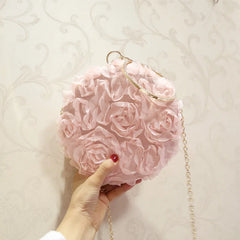 Chain Round Shape Dinner Messenger Bag Lace Banquet Women Shoulder Bag
