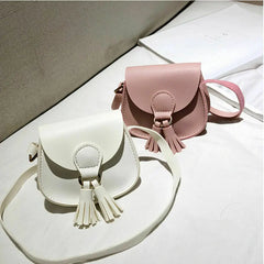 Kids Girls Small Shoulder Bag Sweet PU Leather Crossbody Handbag