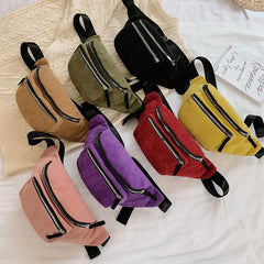 Corduroy Waist Bag for Women Chest Bag Sport Travel