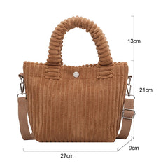 Corduroy Women Bag Soft Handbags Totes Casual Female Crossbody Tote Bags