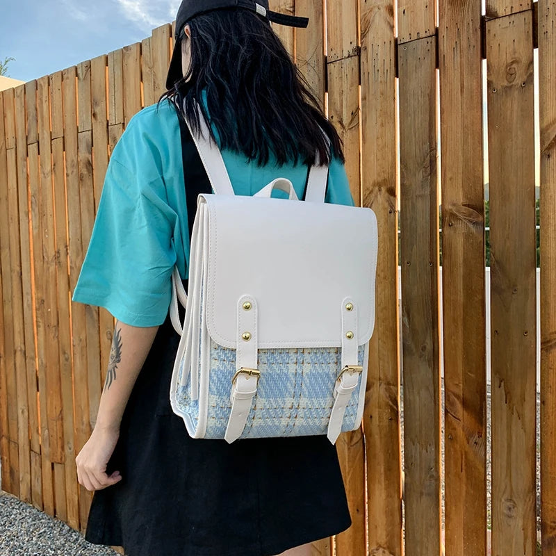 Women Backpack Female Travel Bag Schoolbag Teenage Girls Solid Bookbag