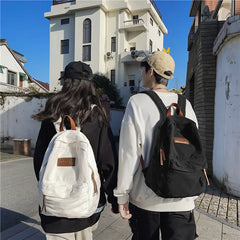 Couples College Student Backpack Ins Girl Boy Canvas Green Laptop