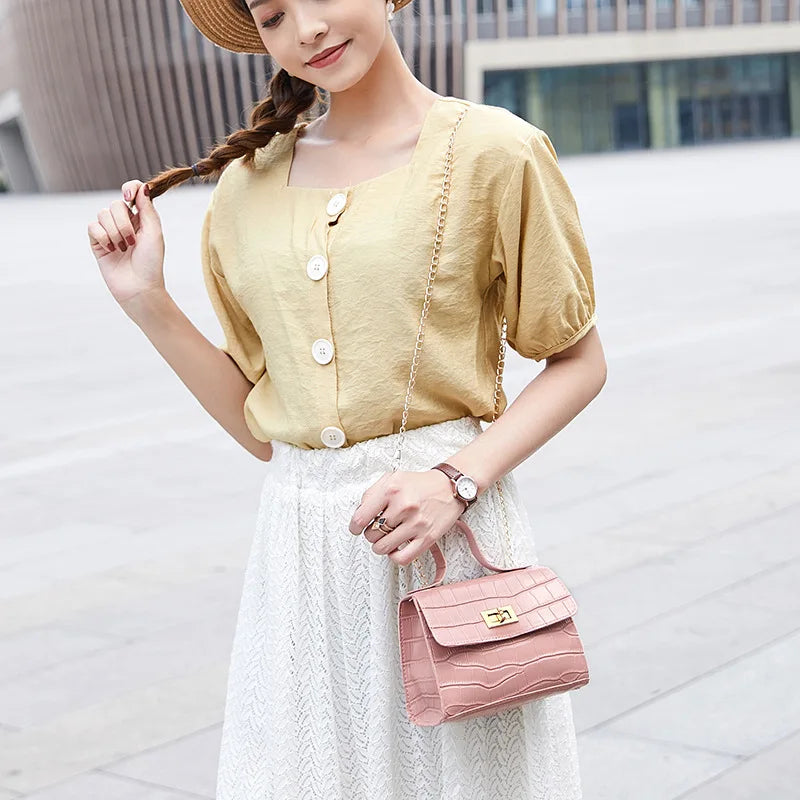Crocodile Pattern Handbags PU Leather Women's Shoulder Bag