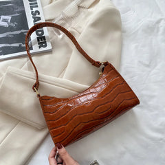 Crocodile Print Shoulder Bag Purse Handbag for Women