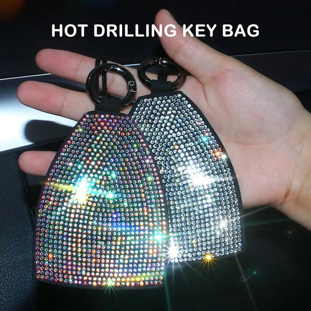 Hot Drilled PU Leather Key Bag for Car Key - Key Holder Case