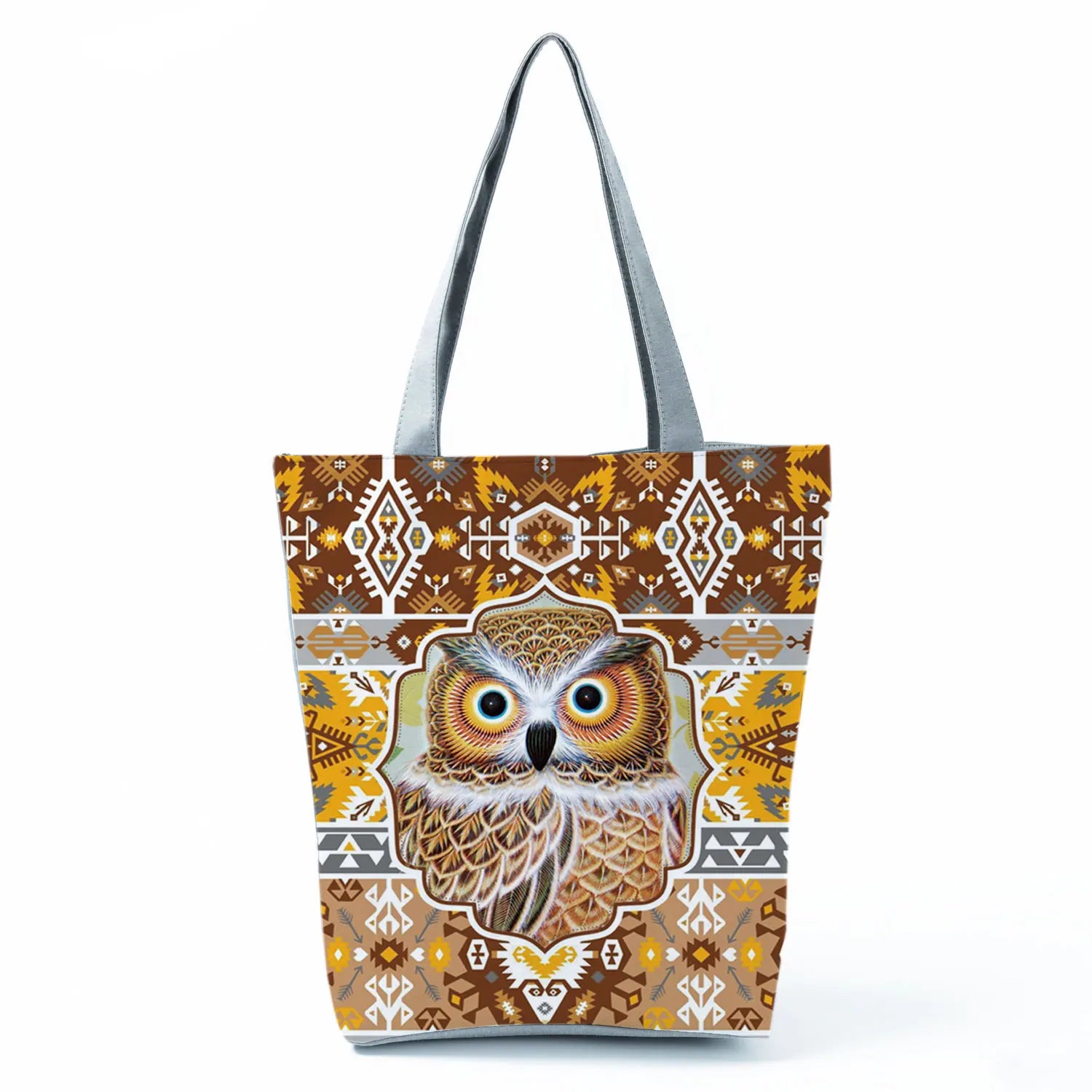 Owl Print Handbags High Capacity Shopper Bags Cartoon Travel Beach