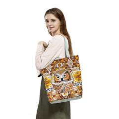 Owl Print Handbags High Capacity Shopper Bags Cartoon Travel Beach